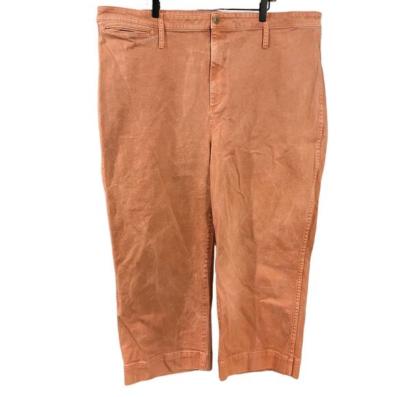 Madewell Emmett Wide-Leg Crop Pants Peachy Orange Size 37 - Picture 2 of 7